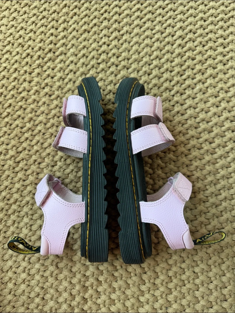 Dr. Marten's Kids Klaire Sandal Pale Pink Athena Strap Sandals with Black Sole